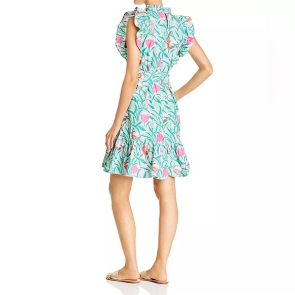 Banjanan Bulbul Tulip & Bird Print Mini Dress Size Small - Picture 3 of 13